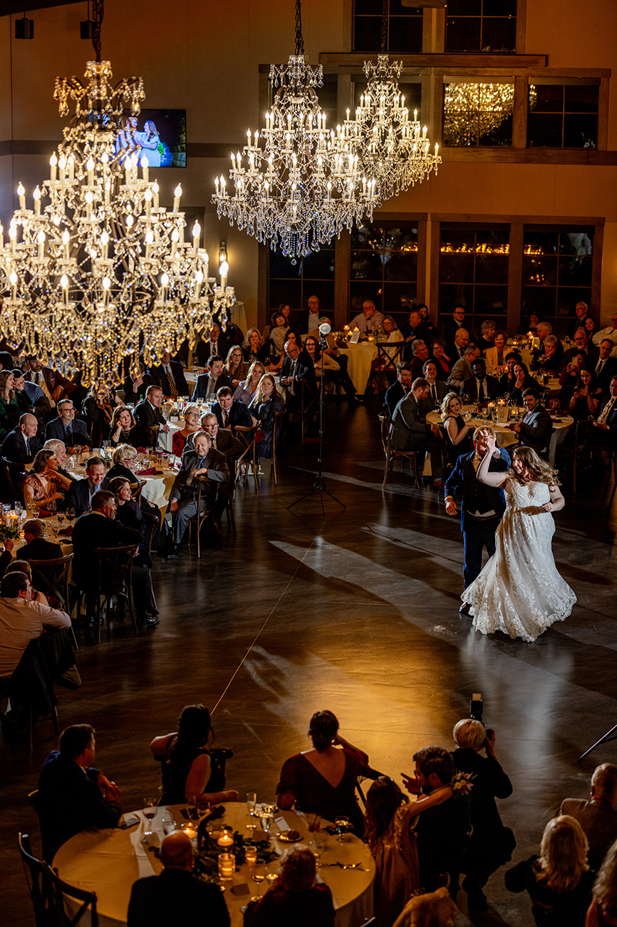 Wedding reception dancing at Black River Barn South Haven MI