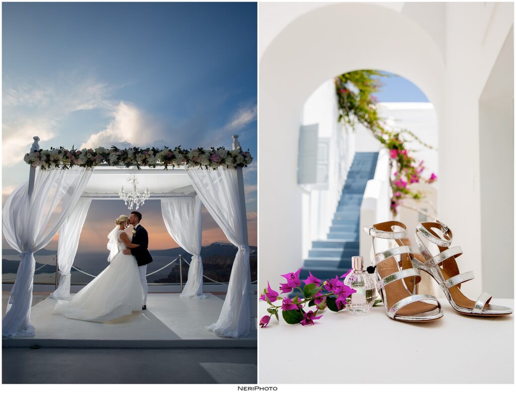Santorini Gem wedding ceremony overlooking the Aegean Sea
