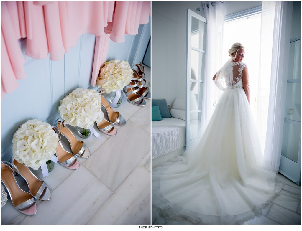 Bride gettin ready at santorini gem 